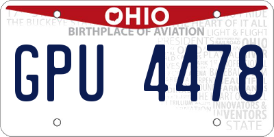 OH license plate GPU4478