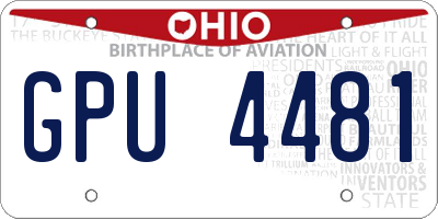 OH license plate GPU4481