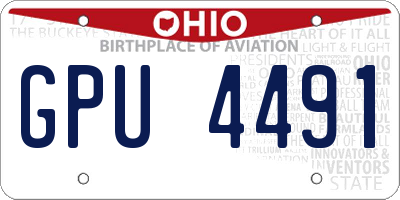 OH license plate GPU4491