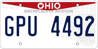 OH license plate GPU4492