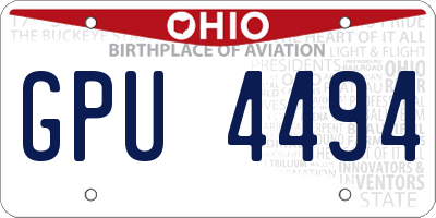 OH license plate GPU4494