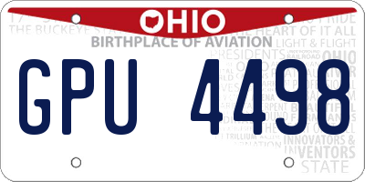 OH license plate GPU4498
