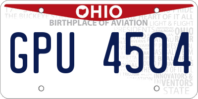 OH license plate GPU4504