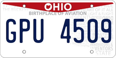 OH license plate GPU4509