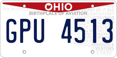 OH license plate GPU4513