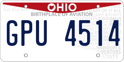 OH license plate GPU4514