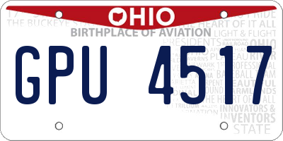 OH license plate GPU4517