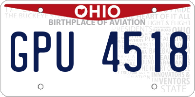 OH license plate GPU4518