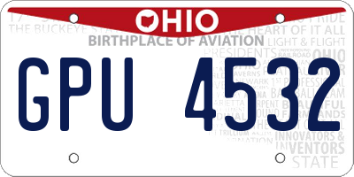 OH license plate GPU4532