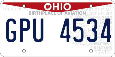 OH license plate GPU4534