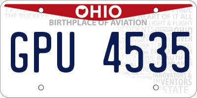 OH license plate GPU4535