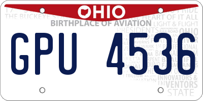 OH license plate GPU4536