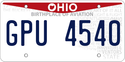 OH license plate GPU4540