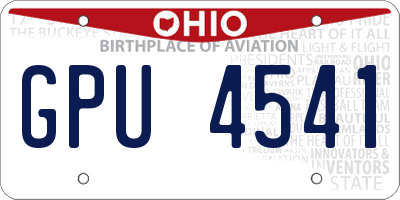 OH license plate GPU4541