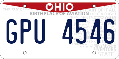 OH license plate GPU4546