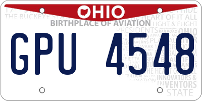 OH license plate GPU4548