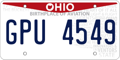 OH license plate GPU4549