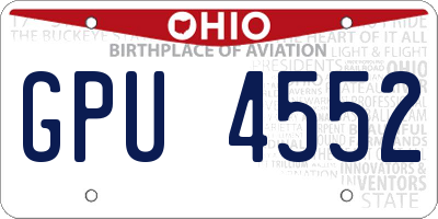 OH license plate GPU4552