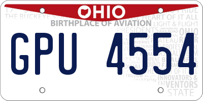 OH license plate GPU4554