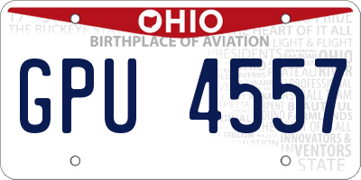 OH license plate GPU4557