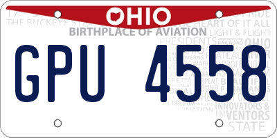 OH license plate GPU4558