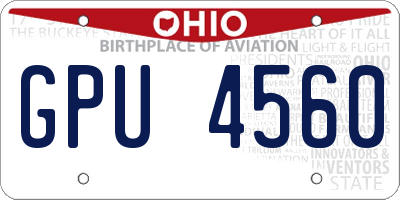 OH license plate GPU4560