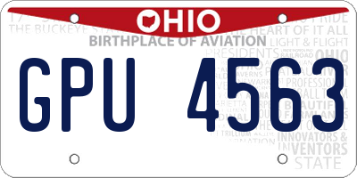 OH license plate GPU4563