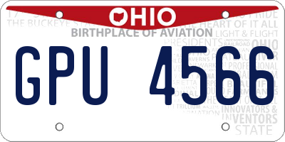 OH license plate GPU4566