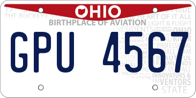 OH license plate GPU4567