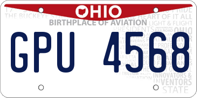 OH license plate GPU4568