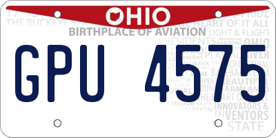 OH license plate GPU4575