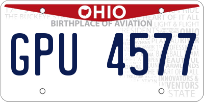 OH license plate GPU4577