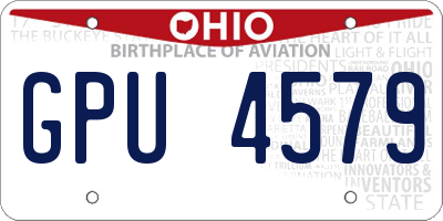 OH license plate GPU4579