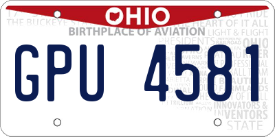 OH license plate GPU4581