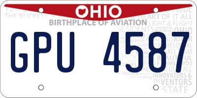 OH license plate GPU4587