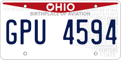 OH license plate GPU4594