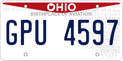 OH license plate GPU4597