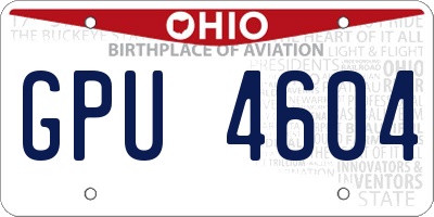 OH license plate GPU4604