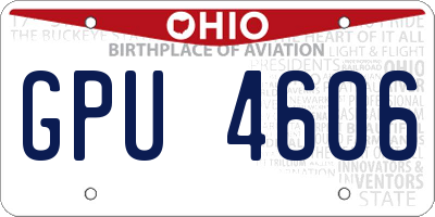 OH license plate GPU4606