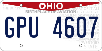 OH license plate GPU4607