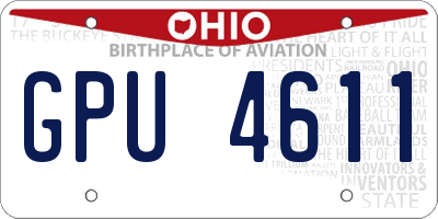 OH license plate GPU4611