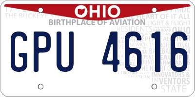 OH license plate GPU4616