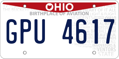 OH license plate GPU4617