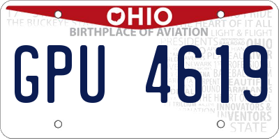 OH license plate GPU4619