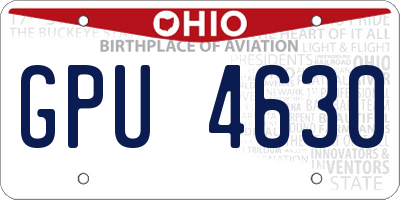 OH license plate GPU4630