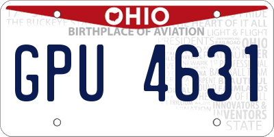 OH license plate GPU4631