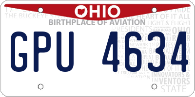OH license plate GPU4634