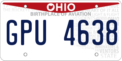 OH license plate GPU4638