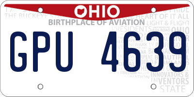 OH license plate GPU4639