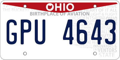 OH license plate GPU4643